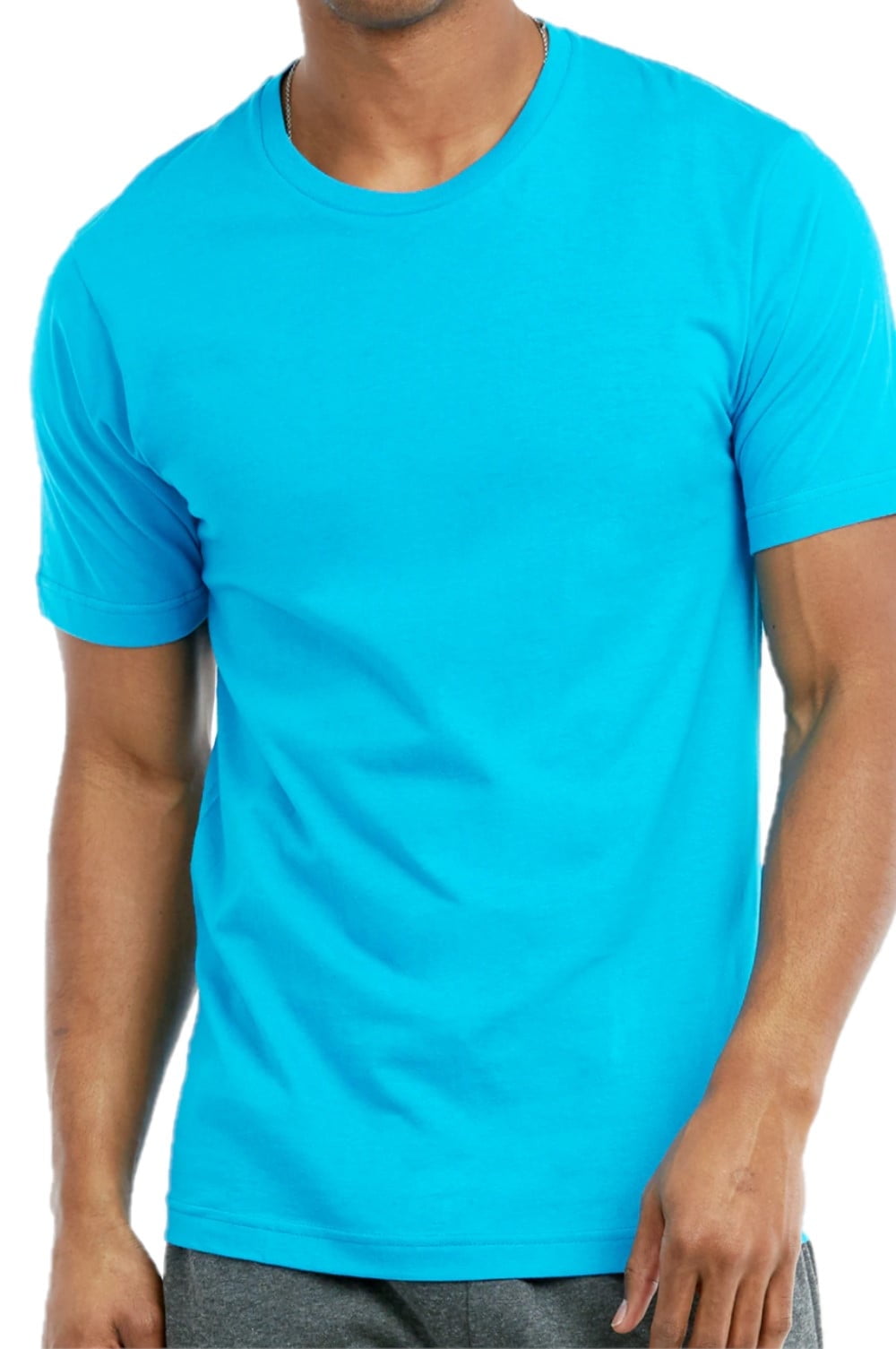 Men's Soft 100% Cotton Light Weight Crew Neck Short Sleeve T-Shirt