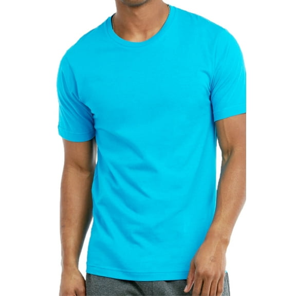 Men's Soft 100% Cotton Light Weight Crew Neck Short Sleeve T-Shirt, Turquoise S, 1 Count, 1 Pack
