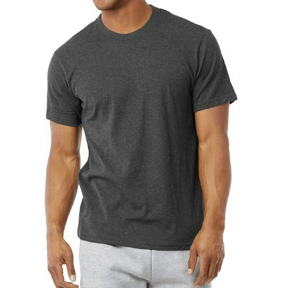 Men's Soft 100% Cotton Medium Weight Crew Neck Short Sleeve T-Shirt, Charcoal Grey XL, 1 Count, 1 Pack
