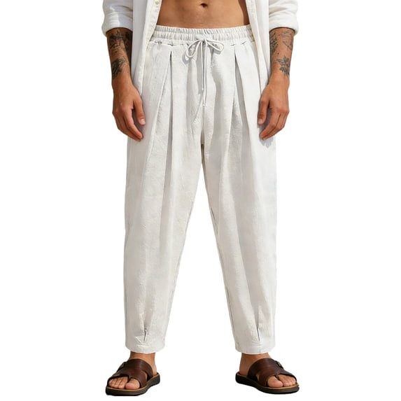 Men's Soft Casual Pants Loose Machine Washable Pants Stretch Beach Pant Lightweight Jogging, Workout Trousers