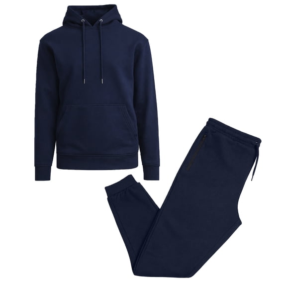 Men’s Soft Fleece Cotton Blend Pullover Hoodie & Sweatpants Jogging Set