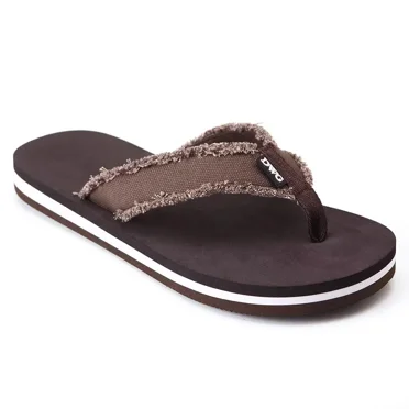 Men's Soft Flip-Flop Sandals, Light Weight, Shock Proof, Non-Slip, Wide Sole, Canvas Strap, Comfort Thong Slippers for Indoor and Outdoor Beach,Size 8.5-14
