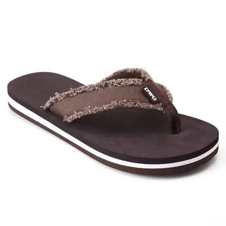 Men's Soft Flip-Flop Sandals, Light Weight, Shock Proof, Non-Slip, Wide Sole, Canvas Strap, Comfort Thong Slippers for Indoor and Outdoor Beach,Size 8.5-14