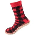 thumbnail image 1 of BambooMN Men's Knit Winter Gripper Slipper Socks - Buffalo Plaid - L/XL - 1 Pair, 1 of 6