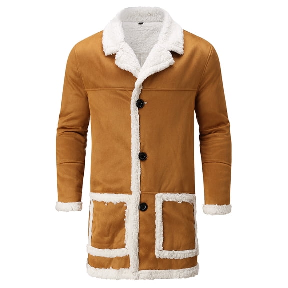 Men's Soft Jacket Lightweight Warm Cardigan Coat Long Sleeve Solid Color Outdoor Casual Button Front Winter Coats