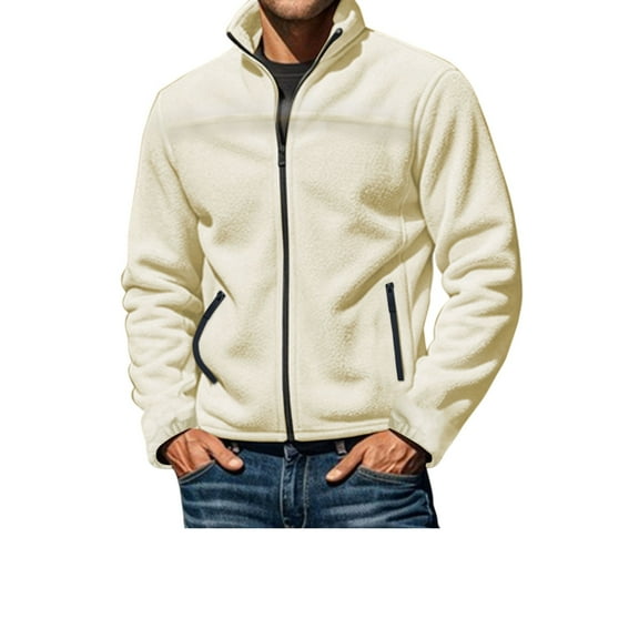 Men's Soft Shell Fleece Jacket for Outdoor Activities, Lightweight Warm Zip-Up