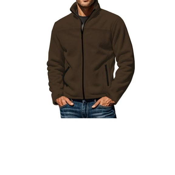 Men's Soft Shell Fleece Jacket for Outdoor Activities, Lightweight Warm Zip-Up