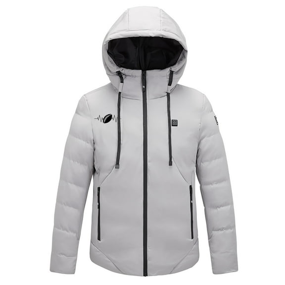 Men's Soft Shell Heated Jacket with Hood 4 Areas Water/Wind Resistant Heating Coat Women's Heated Jacket Heated Jacket for Men And Women(without Battery Pack)