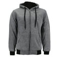 thumbnail image 1 of Men's Soft Sherpa Lined Zip Up Hoodie Sweater Jacket (Salt & Pepper (Charcoal), XL) Nathan #4025, 1 of 2