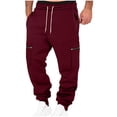 thumbnail image 1 of Men's Soft Sweatpants Casual Sports Breathable Cargo Pants Cuffed Legs Jogger Pants, 1 of 4