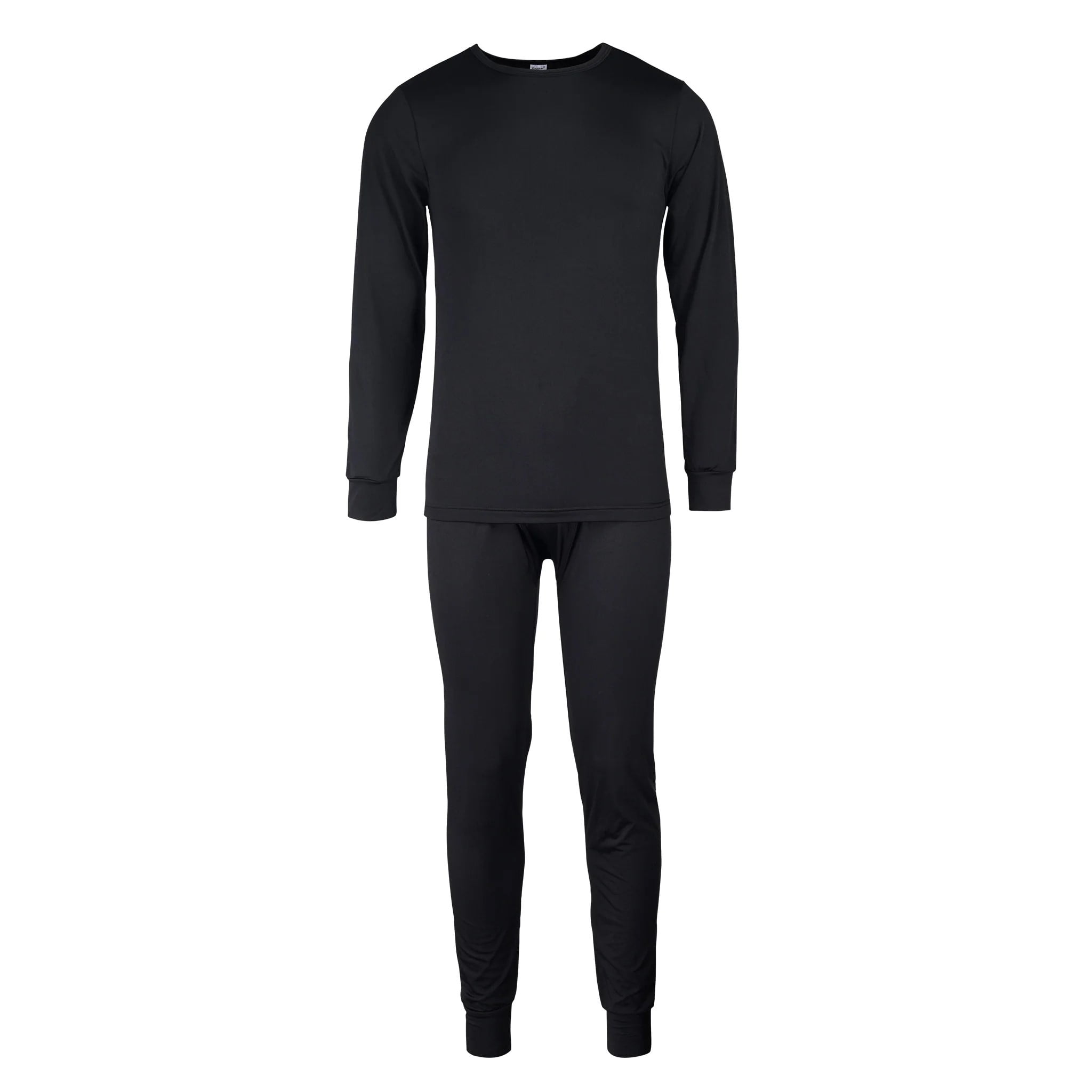 Men's Soft Thermal Underwear Set Fleece Lined, Black M, 1 Set