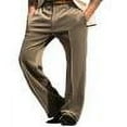 thumbnail image 1 of Men's Soft Velvet Trousers Classic Dinner Part Tailored Fit Dress Pants Coffee, 1 of 6