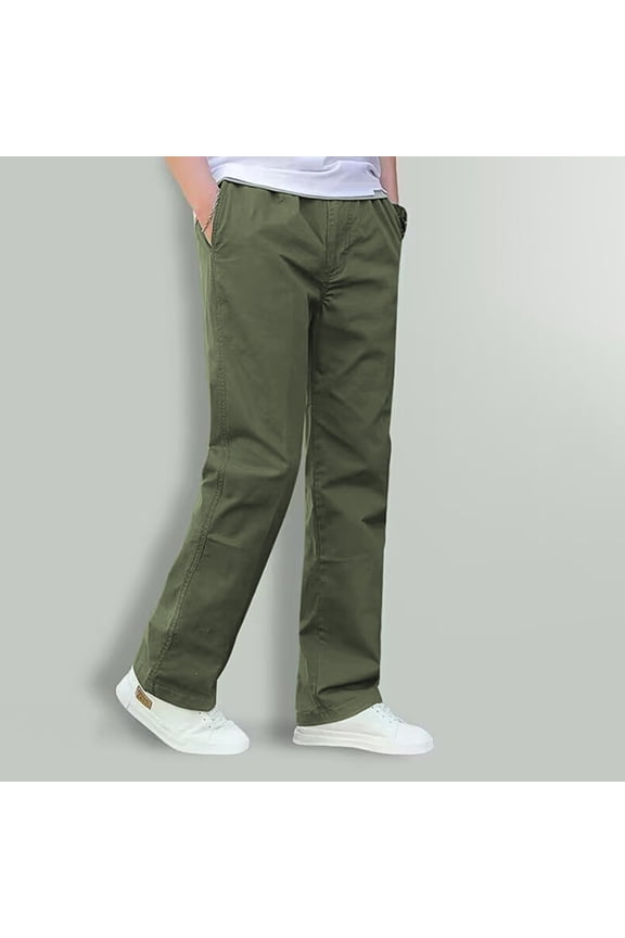 Men’s Soft Washed Relaxed Fit Utility Cargo Pants, Elastic Stretch Waist Multi Tool Pockets Outdoor Work Pants