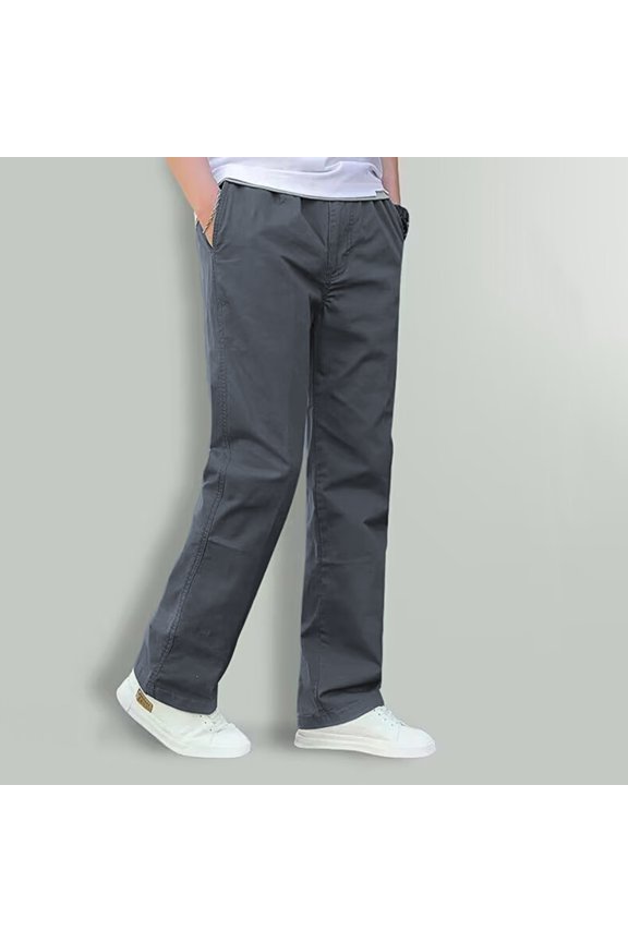 Men’s Soft Washed Relaxed Fit Utility Cargo Pants, Elastic Stretch Waist Multi Tool Pockets Outdoor Work Pants