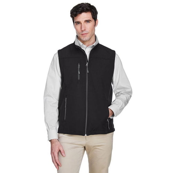 Men's Soft Shell Vest - BLACK - XL