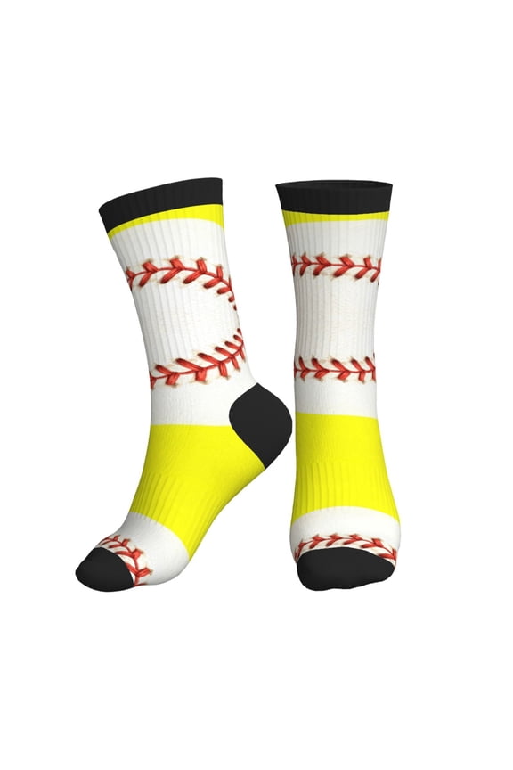 Men's Softball Baseball Novelty Athletic Socks Women's Digital Printing Funky Patterned Crew Socks