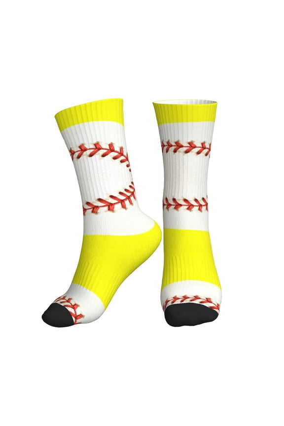 Men's Softball Baseball Novelty Athletic Socks Women's Digital Printing Funky Patterned Crew Socks