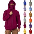 thumbnail image 1 of Men's Softshell Jacket Men's Cargo Solid Color Pocket Warm Long Sleeved Double Hat Hooded Casual Hot Pink S, 1 of 9