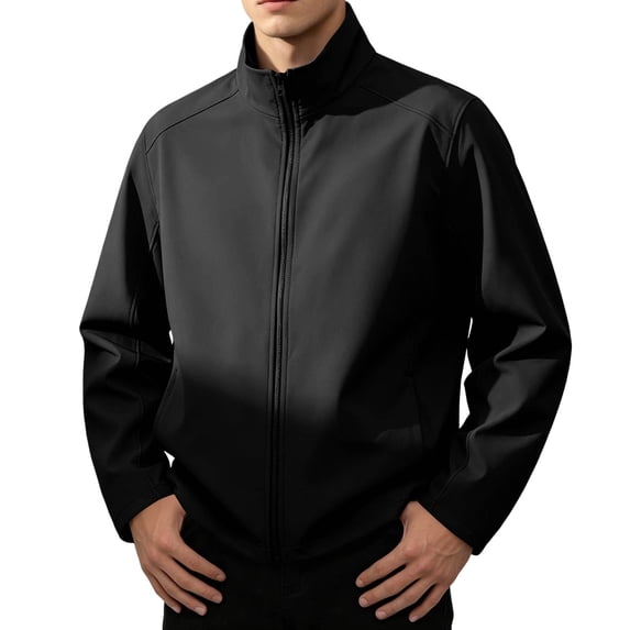 Men's Softshell Jacket Raglan Sleeves Lightweight Waterproof Rain Jacket Zip Up Windproof Windbreaker