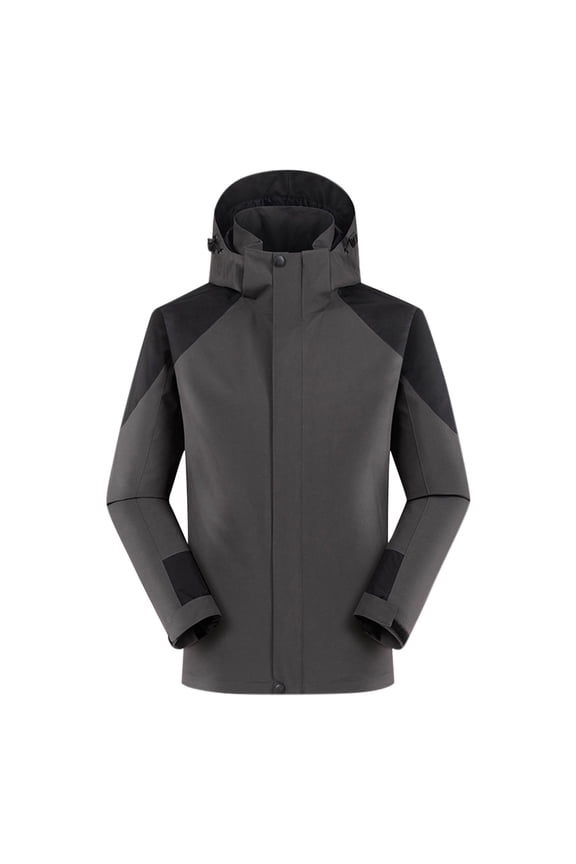 Men's Windbreaker Hooded Jacket Lightweight Casual Full Zip Color Block Coat