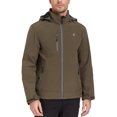 thumbnail image 1 of Men’s Softshell Jacket with Removable Hood, Fleece Lined and Water Repellent Olive Green 3XL, 1 of 7