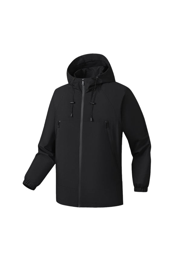 Men's Softshell Jackets Waterproof Tactical Lined Windbreaker With Removable Hood Lightweight Running Jacket