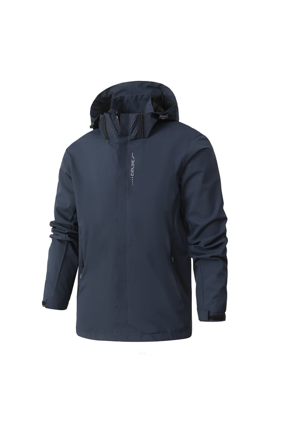 Men's Softshell Military Jacket With Removable Hood, Fleece Lined and Water Repellent Outdoor Reflective Coat Man Solid Color Water Resistance Drawstring Pockets Hooded Outdoor Jacket Coat