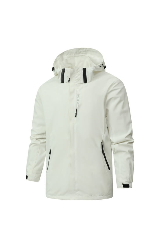 Men's Softshell Military Jacket With Removable Hood, Fleece Lined and Water Repellent Outdoor Reflective Coat Man Solid Color Water Resistance Drawstring Pockets Hooded Outdoor Jacket Coat