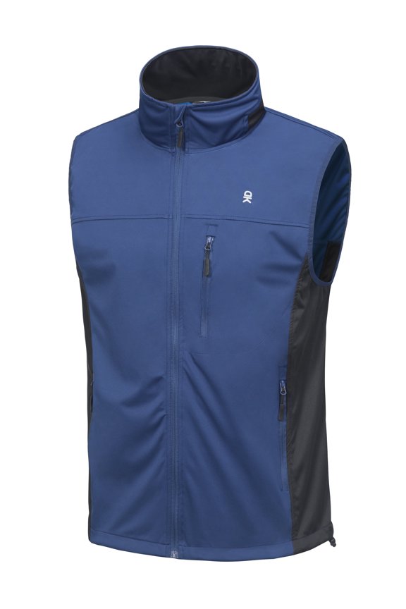 Men's Softshell Vest, Lightweight Golf Vest Windproof Sleeveless Cycling Jacket for Running, Hiking ( Blue S)