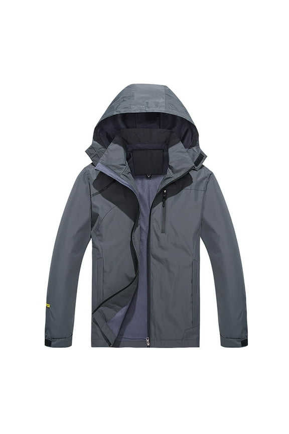 Men's Softshell Waterproof Jacket Hooded Windproof Lightweight Jackets Outdoor Stretch Tactical Coat Running Climbing Fishing Snowboarding Windbreak Outwear Daily Outing Overcoat
