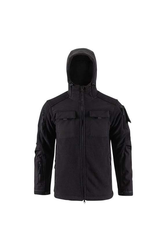 Men's Softshell Zip Up Jacket Windproof & Waterproof Hooded Running Jacket 2025 Fall Hooded Raincoat with Pockets Long Sleeve Softshell for Hiking,Black M