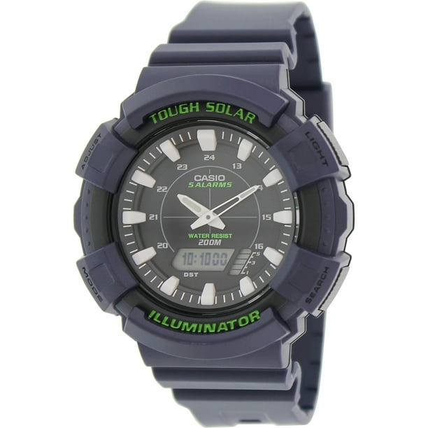 Men's SolarPowered Combination Watch, Blue Accents