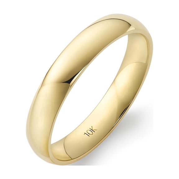 10K Yellow Gold Comfort Fit Wedding Band, High-Polish, for Men or Women, Size9