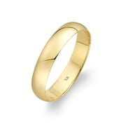 Oxford Ivy Wedding Band Solid 10K Yellow Gold 4mm Plain Ring, Size 7