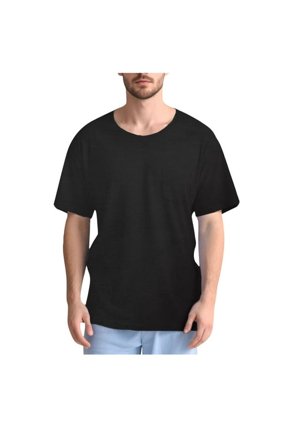 Men's Solid Adaptive Shirt Short Sleeve Fully Open Side Removable Side Button Comfortable Postoperative Recovery Chemotherapy Top