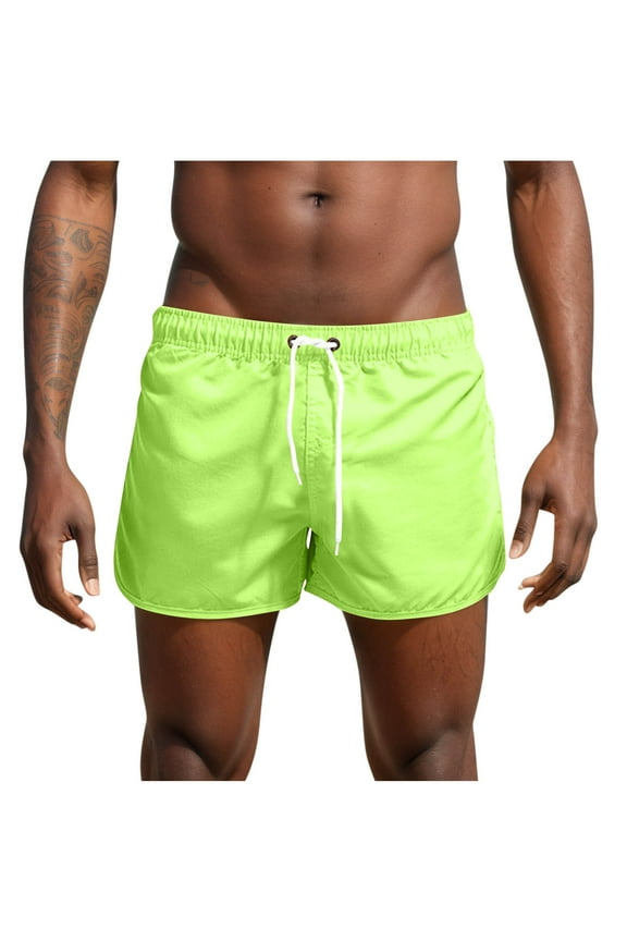 Men's Solid Beach Shorts Summer Surfing Exercise Shorts Casual Outdoor Fitness Sport Shorts