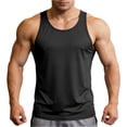 thumbnail image 1 of Men's Solid Blank Sleeveless Tank Tops Workout Training Base Layer Shirts Lightweight Summer Athletic Tops,Black,XL, 1 of 7