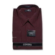 maroon dress shirt walmart Men's Classic Fit Long Sleeve Wrinkle Resistant Button Down Premium Dress Shirt (Burgundy,L)