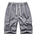 thumbnail image 1 of Men's Solid Cargo Shorts Relaxed Fit Outdoor Shorts Drawstring Jogger Shorts Summer Casual Work Shorts, 1 of 3