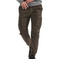 thumbnail image 1 of Men's Solid Casual Pocket Outdoor Elastic Waistbelt Jogger Drawstring Trousers Work Pants Capri Leggings For Men High Waist Short Side Pocket Leggings Mens High Waisted Leggings Athletica, 1 of 7