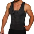 thumbnail image 1 of Men's Solid Color Abdominal Sports Body Shaping Vest, Sauna Suit, Made of PU, with Sexy Fishnet Mesh, Suitable for Fitness, Multiple Sizes, 1 of 4