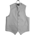 thumbnail image 1 of Men's Solid Color Adjustable Dress Vest & Neck Tie Set for Suit or Tuxedo (Silver, 2XL), 1 of 3
