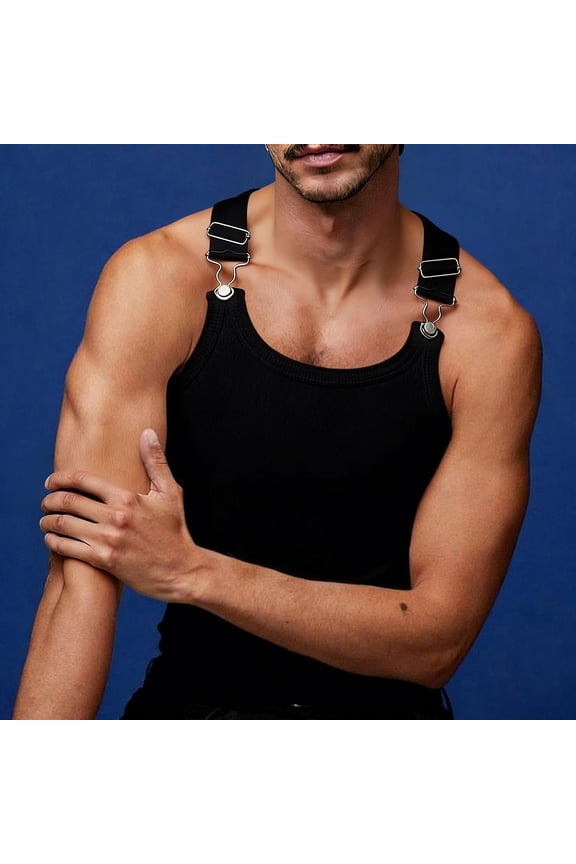 Men's Solid Color Athletic Tank Top - Breathable Stretch Fitness Singlet for Gym Training and Casual Wear