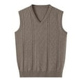 thumbnail image 1 of Men's Solid Color Autumn/Winter Vest - Warm Comfort Business Sleeveless Knit Vest, 1 of 6