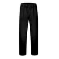 thumbnail image 1 of Men's Solid Color Baggy Casual Pants Without Drawstring, Slanted Pockets, Athletic Style Black M, 1 of 5