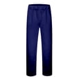 thumbnail image 1 of Men's Solid Color Baggy Casual Pants Without Drawstring, Slanted Pockets, Athletic Style Navy XXXL, 1 of 5