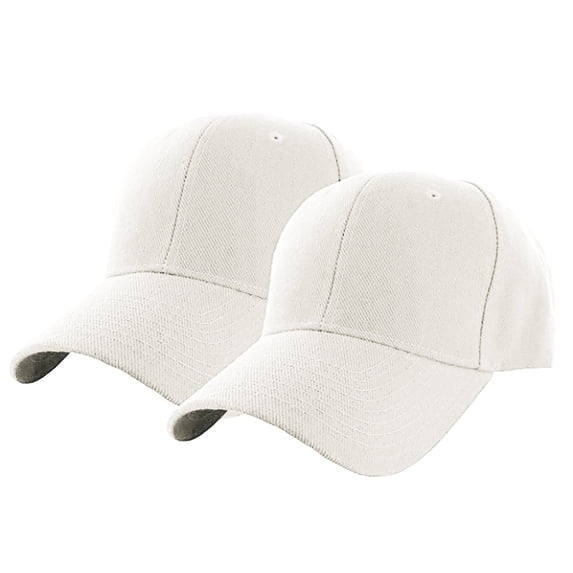 Men's Solid Color Baseball Cap Lightweight UV Shade Outdoor Sports Hat 2 Pack by Yigetop White One Size