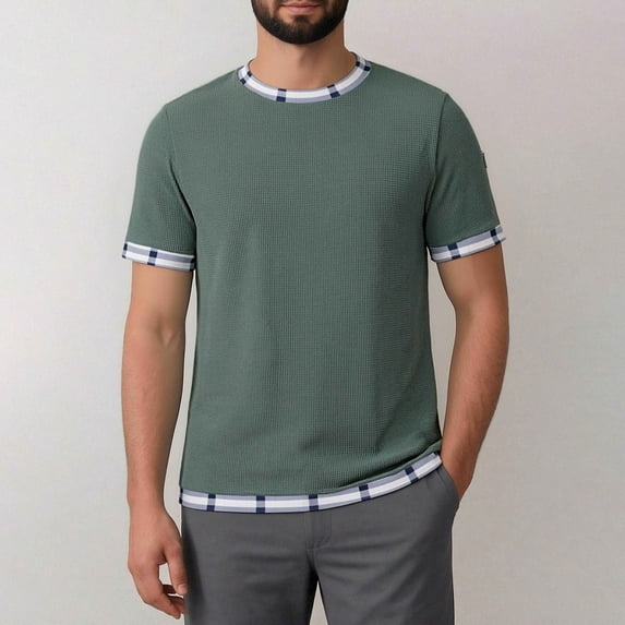 Men's Solid Color Basic Casual Short Sleeve Crewneck T-Shirt
