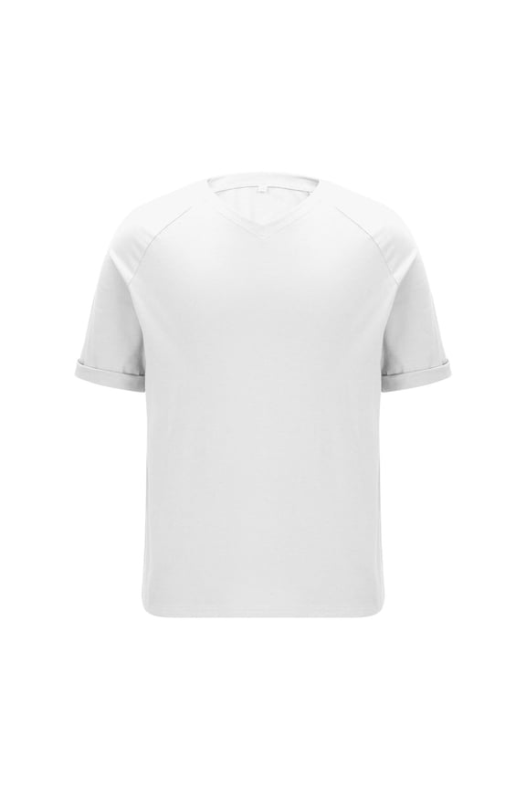 Men's Solid Color Big Size T-Shirt Round-Neck Short Sleeve Casual Lightweight Tees Basic Shirt for Daily Wear