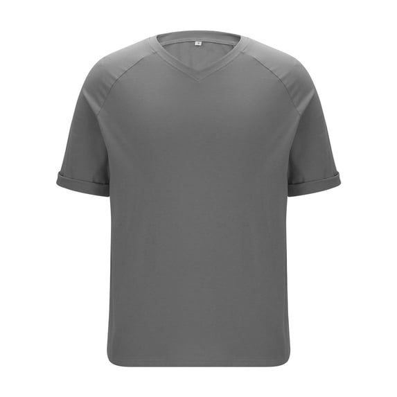 Men's Solid Color Big Size T-Shirt Round-Neck Short Sleeve Casual Lightweight Tees Basic Shirt for Daily Wear